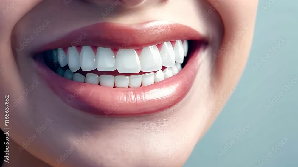 Bright smile showcasing healthy teeth and gums in a close-up view Bright smile showcasing healthy teeth and gums in a close-up view
