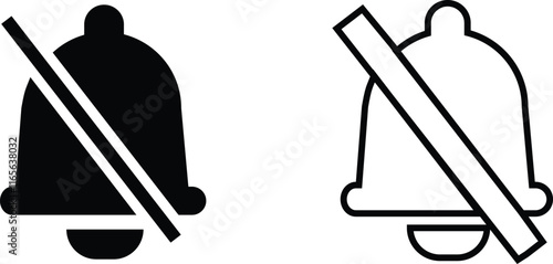 Notification bell icon set. Alarm symbol. Incoming inbox message. Ringing bells. Alarm clock and smartphone application alert. Social media element flat and line vector collection isolated transparent