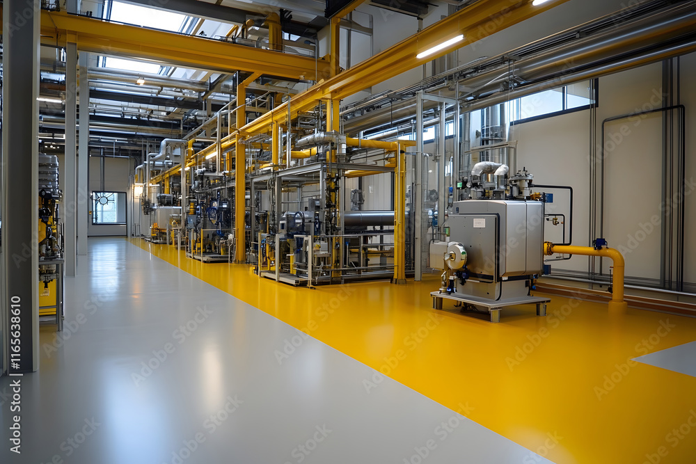 Network of gleaming steel pipes runs with precision. Abstract pipe industry background, Industrial Factory. Various mechanisms and metal pipes Network of gleaming steel pipes runs with precision. Abstract pipe industry background, Industrial Factory. Various mechanisms and metal pipes