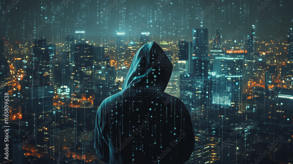 Hacker are planning to hack and attack networks and cyber security systems. Smart Innovation city with connection future wireless digital city and social media networking over the cityscape. Hacker are planning to hack and attack networks and cyber security systems. Smart Innovation city with connection future wireless digital city and social media networking over the cityscape.