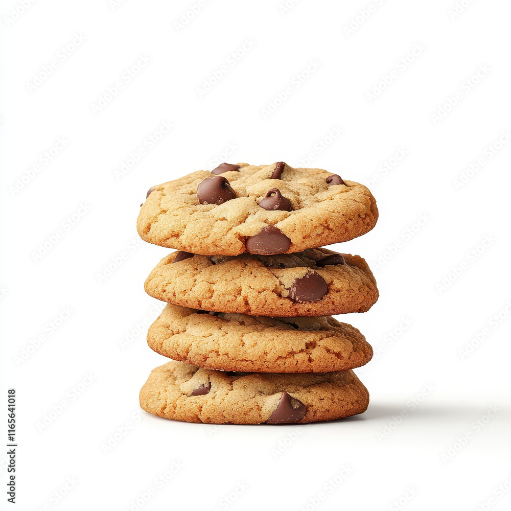 Freshly baked chip cookies stacked high, perfect for sharing Freshly baked chip cookies stacked high, perfect for sharing