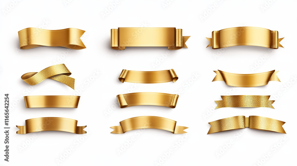 Order now gold banners, isolated 3d vector icons or labels. Bookmarks design elements. Realistic ribbons, corners, discount silk yellow promotional event shopping flags, golden tags business badges Order now gold banners, isolated 3d vector icons or labels. Bookmarks design elements. Realistic ribbons, corners, discount silk yellow promotional event shopping flags, golden tags business badges