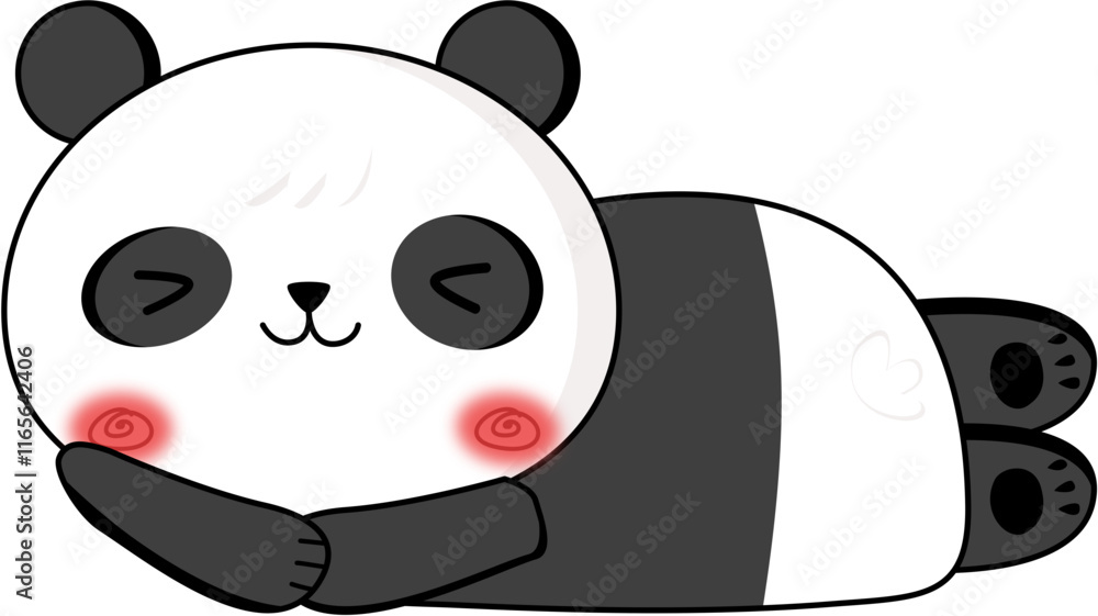 Hand drawn cute panda cartoon Hand drawn cute panda cartoon