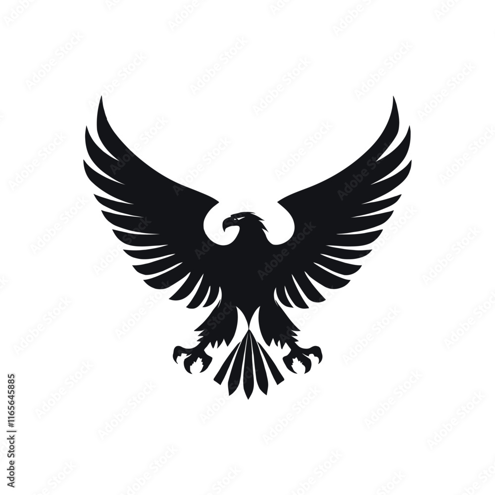 Fototapeta premium Silhouette of an eagle, silhouette. 