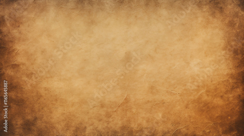 Aged parchment texture with vintage stains and worn edges, antique paper background in sepia tones showing natural aging process and weathered surface details