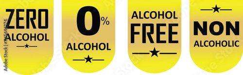 non alcoholic label. non alcoholic sticker, alcoholic free products