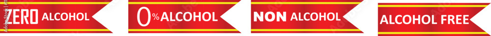 Non alcoholic sticker label. zero alcoholic labels Non alcoholic sticker label. zero alcoholic labels