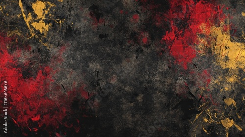 A textured abstract background with splashes of bold red