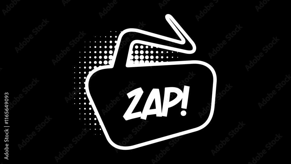 Comic speech bubbles with halftone shadows in pop art style graphic animation. Alpha channel. Transparent background motion design. 4K resolution Comic speech bubbles with halftone shadows in pop art style graphic animation. Alpha channel. Transparent background motion design. 4K resolution