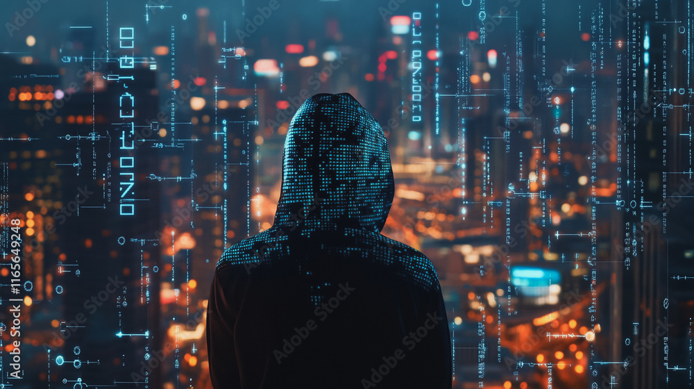 Hacker are planning to hack and attack networks and cyber security systems. Smart Innovation city with connection future wireless digital city and social media networking over the cityscape. Hacker are planning to hack and attack networks and cyber security systems. Smart Innovation city with connection future wireless digital city and social media networking over the cityscape.