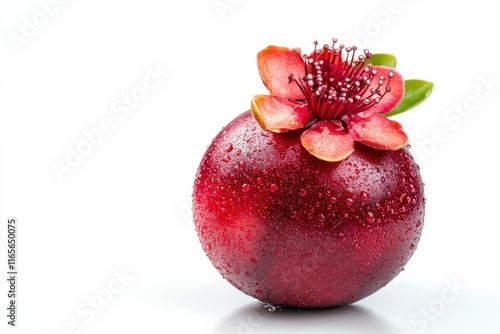 fresh mangosteen isolated on white background, real image, best light quality DSLR camera result photo