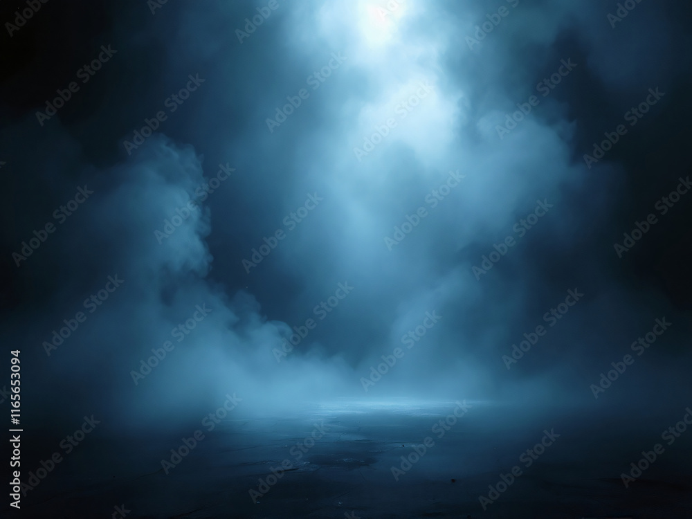 Fototapeta premium Light, beam, smoke, fog, dark, stage, spotlight, dramatic, mystery, theater, performance, night, shadow, glow, illumination, focus, atmosphere, ethereal, eerie, haunting, enigmatic, intriguing, suspen