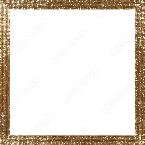 Frame with gold glitter on isolated transparent background 