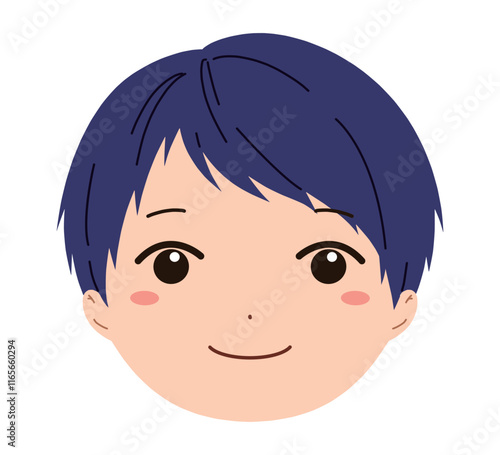 男の子の顔のアイコンイラスト