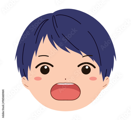 男の子の顔のアイコンイラスト