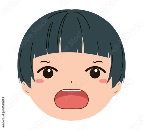 男の子の顔のアイコンイラスト