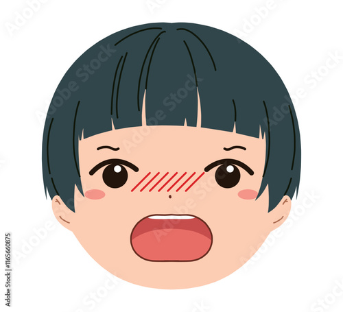 男の子の顔のアイコンイラスト