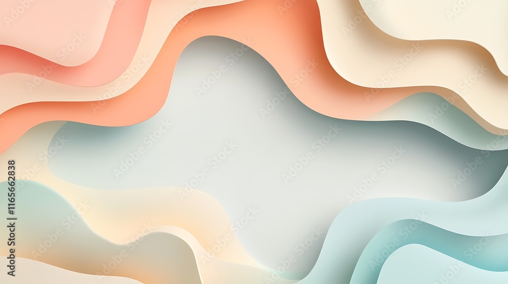 Fototapeta premium Abstract Pastel Wave Background Design