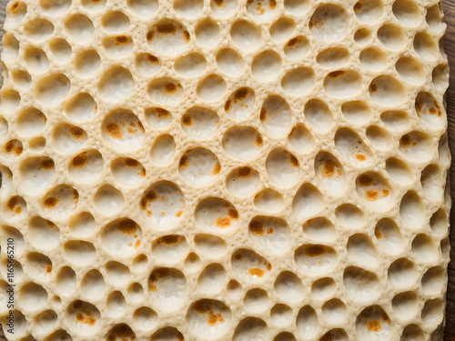 close-up view of textured matzah bread symbolizing the story of passover, unleavened bread eaten during the holiday, highlighting tradition and religious significance photo