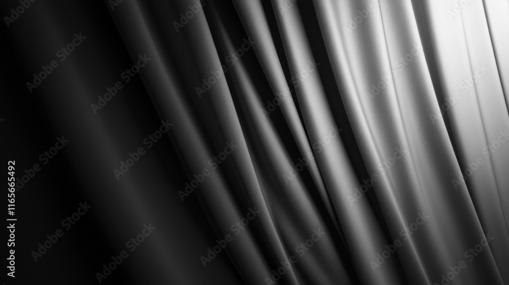 Obraz premium Draped Dark and Light Grey Fabric Texture Background