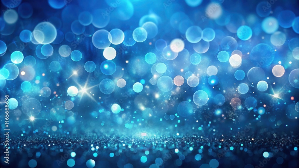A sparkling blue background with bokeh lights and glitter for festive designs and celebratory concepts A sparkling blue background with bokeh lights and glitter for festive designs and celebratory concepts