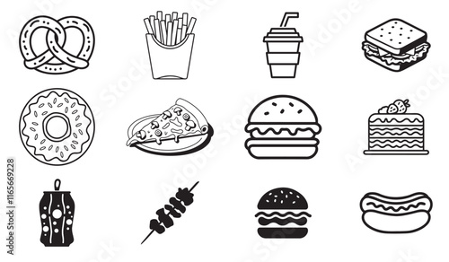 Fast Food Design Bundle, Fast Food icon set.