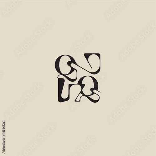 elegant initial logo bold style and luxury concept QQ curved typography monogram letter