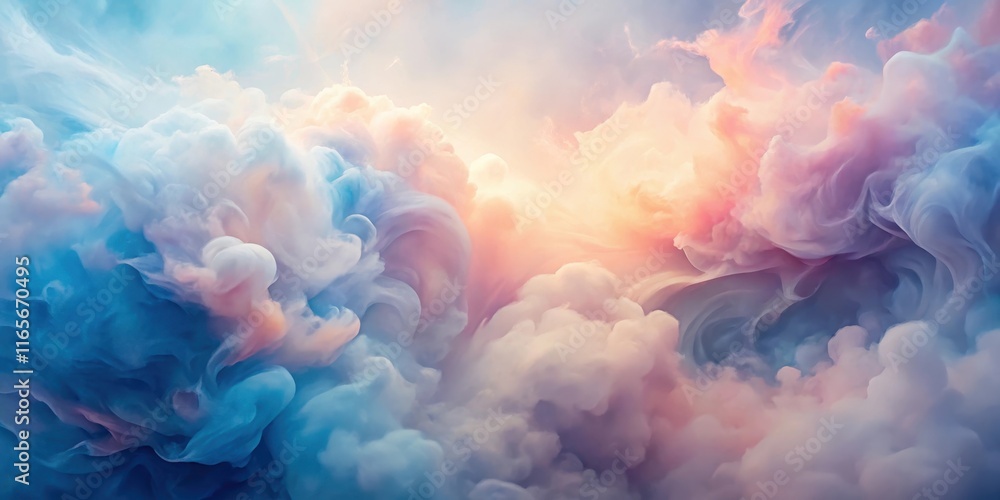 Fototapeta premium Dreamlike Pastel Cloudscape An Ethereal Swirl of Colors and Light