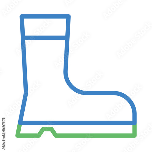 Rubber boot icon. Concept of protection, safety, and waterproof.