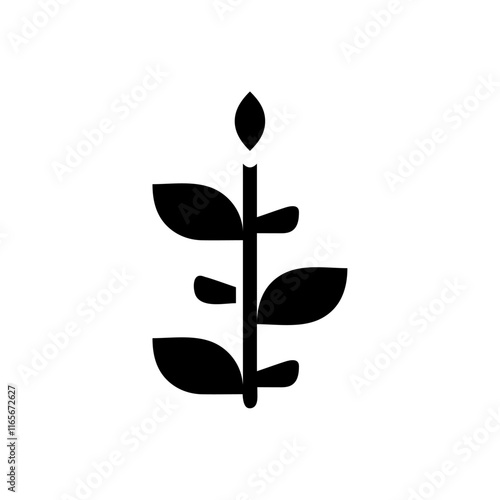 Basil leaf icon. Concept of healthy eating, organic, and vegetarian.