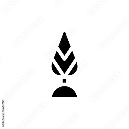 Cypress tree icon. Concept of nature, environment, and growth.