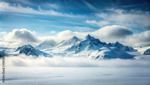 Wallpaper Mural Serene Winter Landscape Majestic Snow-Capped Peaks Emerging from a Sea of Clouds Torontodigital.ca