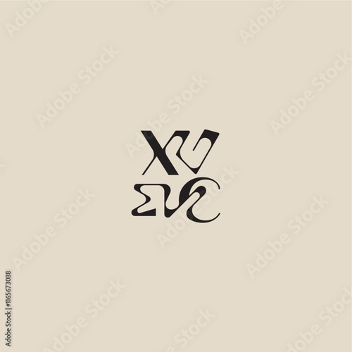 XC letter bold style and luxury concept curved typography monogram elegant initial logo