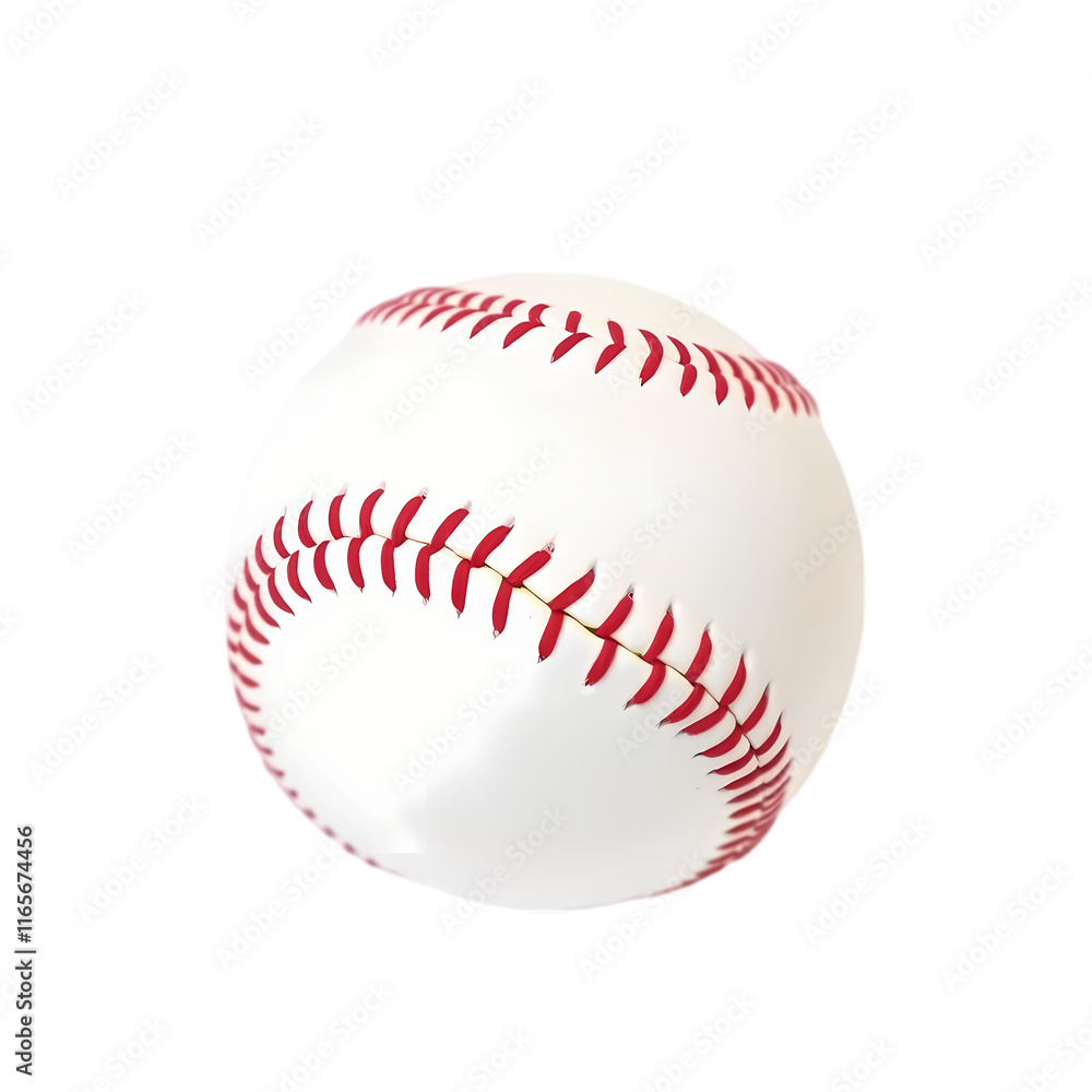 Close-up of a classic baseball on transparent background Close-up of a classic baseball on transparent background