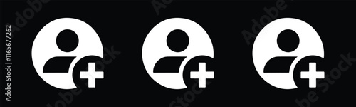 "User Add Icon Design - Minimalist Profile with Plus Symbol"