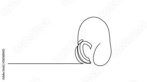 Stylish Continuous Line Drawing of Headphones
