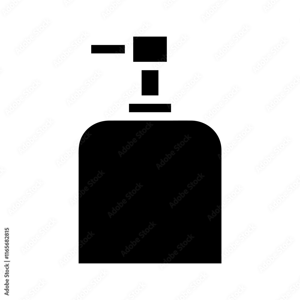 Black silhouette of a soap dispenser. Concept of hygiene, cleanliness, and health. Black silhouette of a soap dispenser. Concept of hygiene, cleanliness, and health.