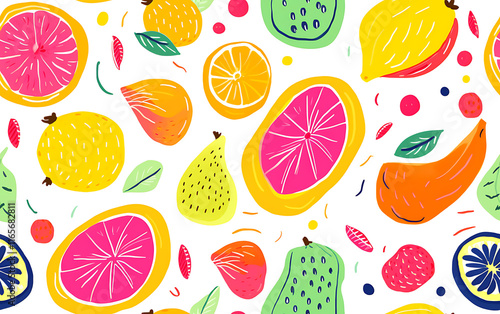 background with fruits seamless pattern