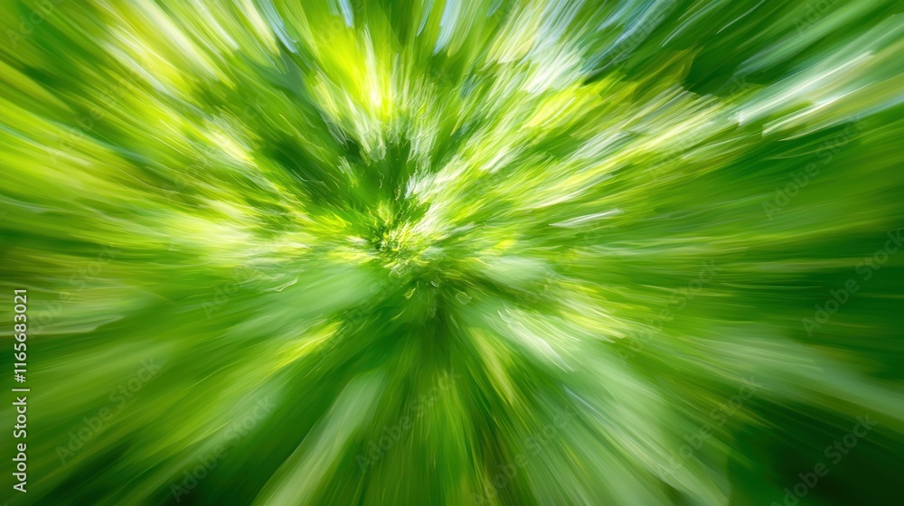 Obraz premium Green Burst: A Zoom into Nature's Vibrant Energy
