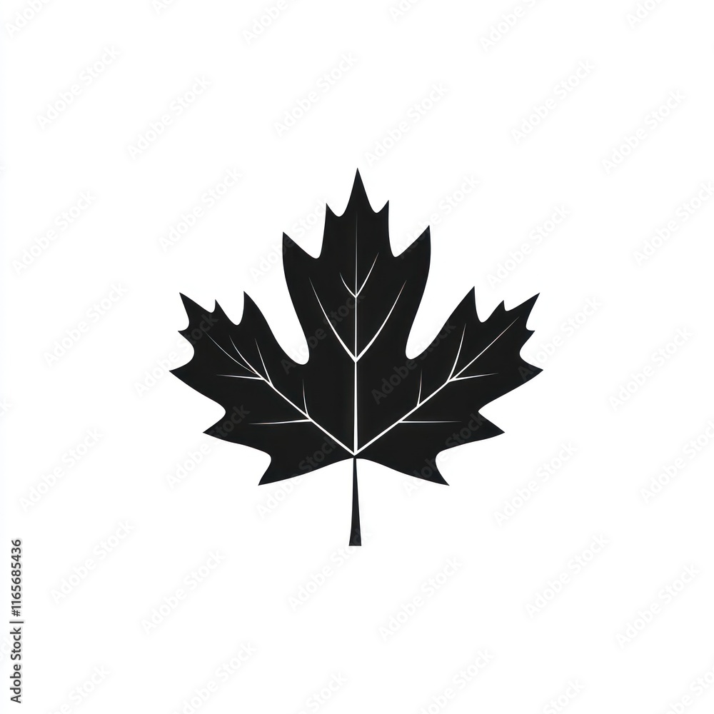 A Simple Black Silhouette Of A Maple Leaf A Simple Black Silhouette Of A Maple Leaf