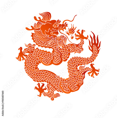 Dragon silhouette  vector silhouette of chinese dragon  golden dragon  red dragon  dragon icon