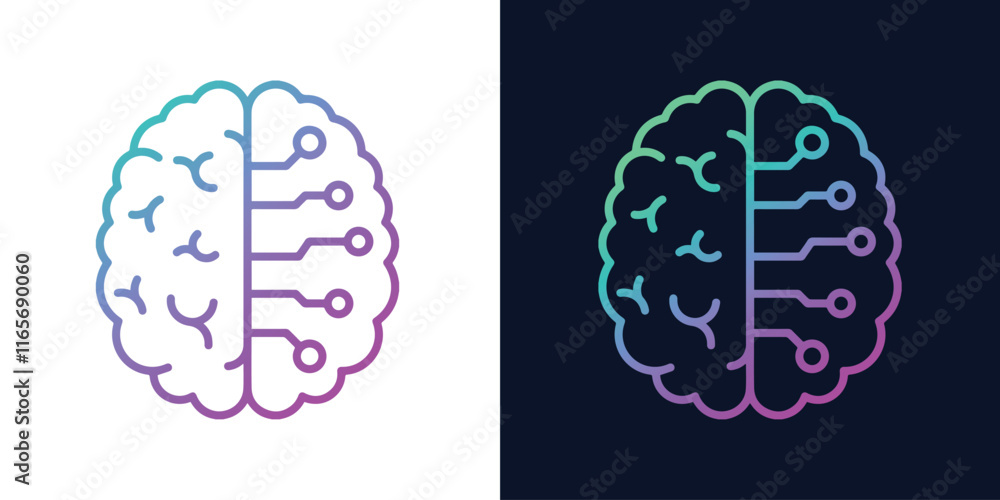 Artificial intelligence AI chipset on circuit board. Artificial intelligence and Machine learning technology concept. Vector Illustration Artificial intelligence AI chipset on circuit board. Artificial intelligence and Machine learning technology concept. Vector Illustration