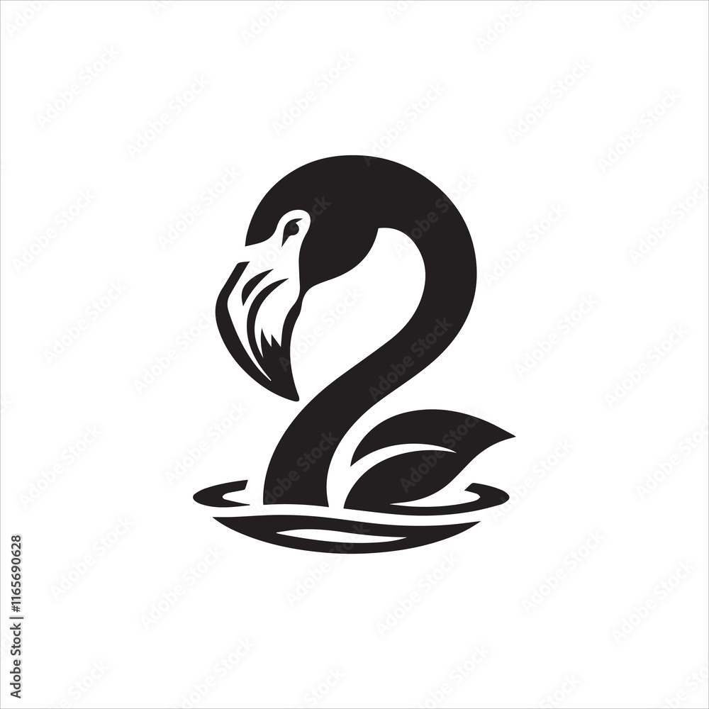 Obraz premium black swan bird vector illustration