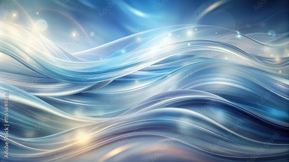 Abstract blue and silver waves with sparkling lights, creating a mesmerizing visual effect. Abstract blue and silver waves with sparkling lights, creating a mesmerizing visual effect.