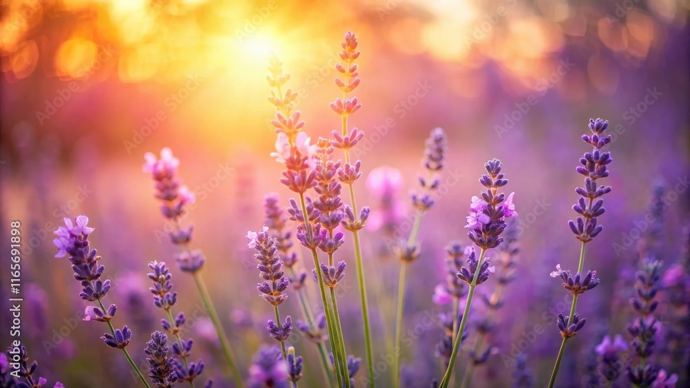 A field of lavender blossoms bathed in the warm glow of a setting sun, creating a picturesque scene of nature's beauty. A field of lavender blossoms bathed in the warm glow of a setting sun, creating a picturesque scene of nature's beauty.
