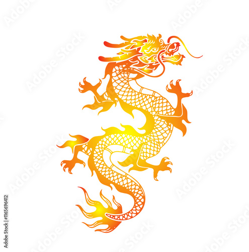 Dragon silhouette  vector silhouette of chinese dragon  golden dragon  red dragon  dragon icon