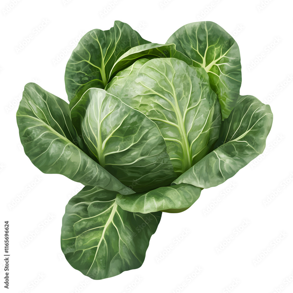 Obraz premium Fresh cabbage isolated on transparent background cabbage png