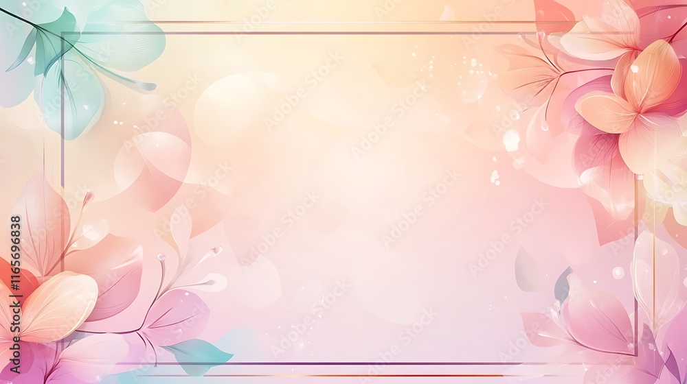 Obraz premium Pastel Flowers Frame Soft Background Design