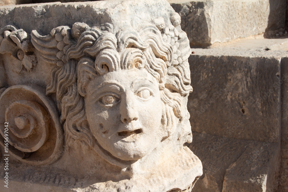 Medusa stone carving in the Ancient Lycian City of Myra Medusa stone carving in the Ancient Lycian City of Myra
