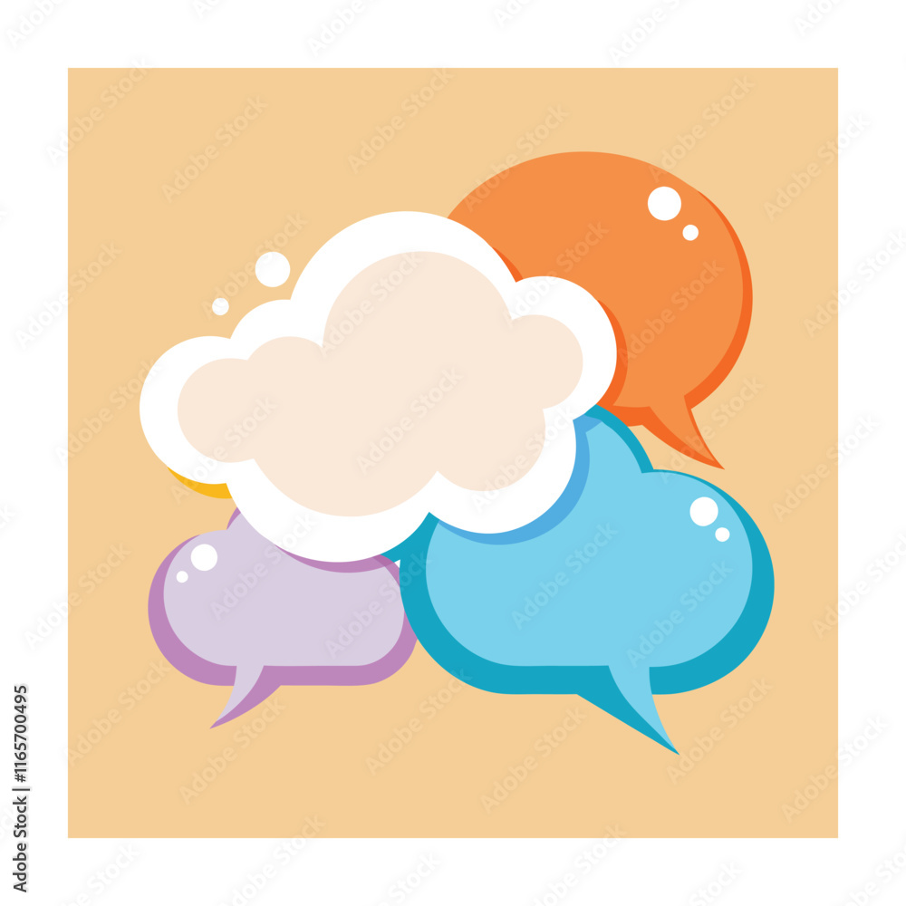 Speech Bubble collection. Different Speech bubbles for talk, dialogue, decoration. Vector illustration